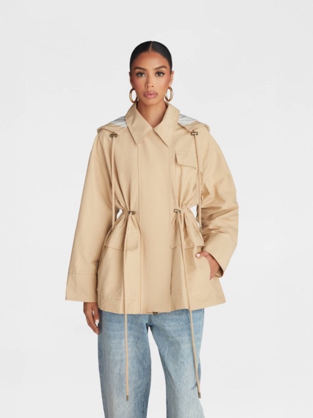 KBB by KAHLANA Women's 'The Cinched
Anorak Jacket' - Tan S